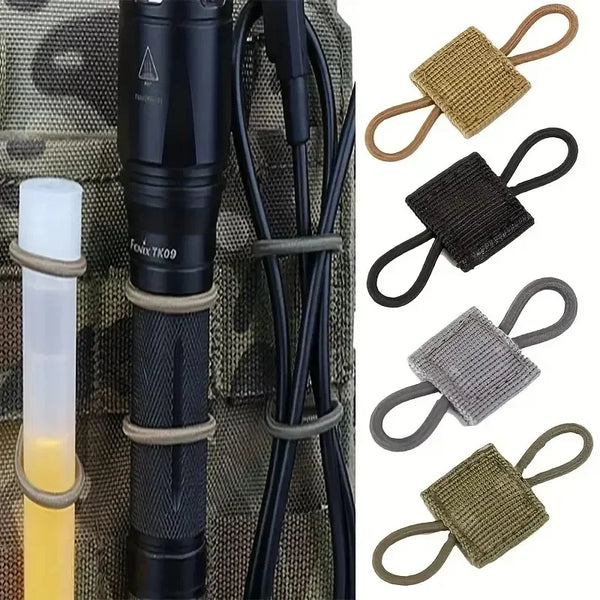 Attaches Élastiques MOLLE - Lot de 10 Sangles Nylon pour Équipement Tactique