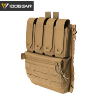 IDOGEAR sac à dos tactique fermeture éclair sur panneau arrière Support Quad Mag YKK fermeture éclair sac de Support polyvalent pour gilet de chasse 35141