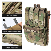 IDOGEAR sac à dos tactique fermeture éclair sur panneau arrière Support Quad Mag YKK fermeture éclair sac de Support polyvalent pour gilet de chasse 35141