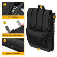 IDOGEAR sac à dos tactique fermeture éclair sur panneau arrière Support Quad Mag YKK fermeture éclair sac de Support polyvalent pour gilet de chasse 35141