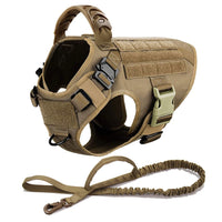 Harnais Tactique Militaire pour Chien - Gilet MOLLE avec Pochettes Nylon