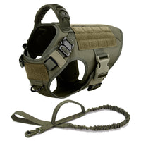 Harnais Tactique Militaire pour Chien - Gilet MOLLE avec Pochettes Nylon