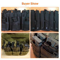 Pochette universelle Triple pour magazines, porte-munitions Double couche Compatible Molle pour plates-formes M4/M16, M14, AK, AR