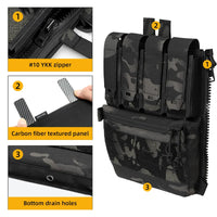 IDOGEAR sac à dos tactique fermeture éclair sur panneau arrière Support Quad Mag YKK fermeture éclair sac de Support polyvalent pour gilet de chasse 35141