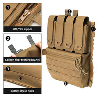 IDOGEAR sac à dos tactique fermeture éclair sur panneau arrière Support Quad Mag YKK fermeture éclair sac de Support polyvalent pour gilet de chasse 35141