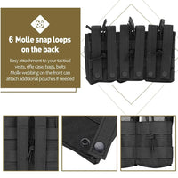 Pochette universelle Triple pour magazines, porte-munitions Double couche Compatible Molle pour plates-formes M4/M16, M14, AK, AR