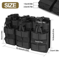 Pochette universelle Triple pour magazines, porte-munitions Double couche Compatible Molle pour plates-formes M4/M16, M14, AK, AR