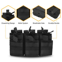 Pochette universelle Triple pour magazines, porte-munitions Double couche Compatible Molle pour plates-formes M4/M16, M14, AK, AR