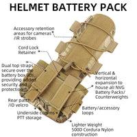 Pochette Batterie Casque MK2 - Contrepoids Vision Nocturne Cordura
