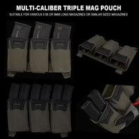 Pochette Triple Magnétique + Admin MOLLE - Multi-Calibre Cordura